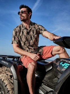 Ajrakh-Kurzarmhemd -Jacken Verkaufs-Shop EC10 7369 DE 2